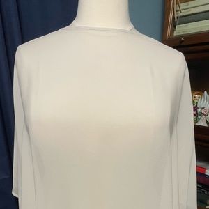 Eileen Fisher bone Poncho one size silk NWT